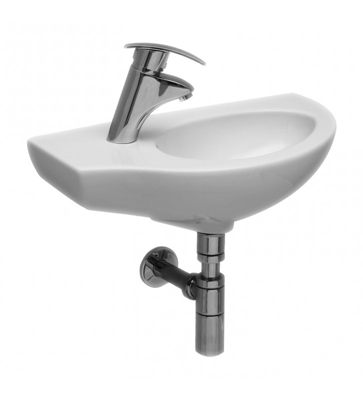 Porcelain Bath Sink Pendant Serel Friendly (6742) 57 x 32 cm White Left