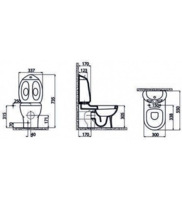 Basin Set Basin Children's Creavit BW (DC3600) & Cistern & Cover H.P. Pistostomies