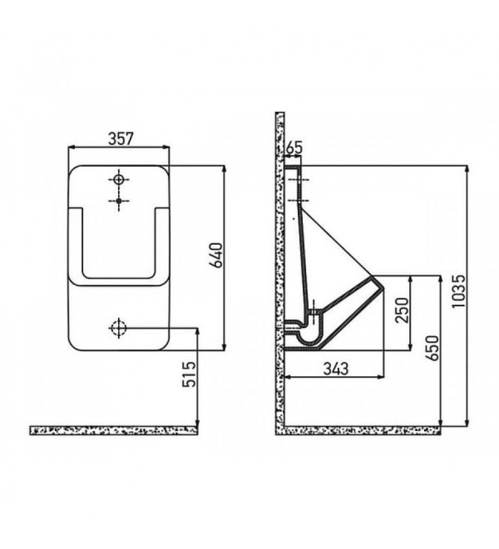 Εντοιχισμένο Ουρητήριο Creavit Λευκό Με Φωτοκύτταρο  (TP 640)