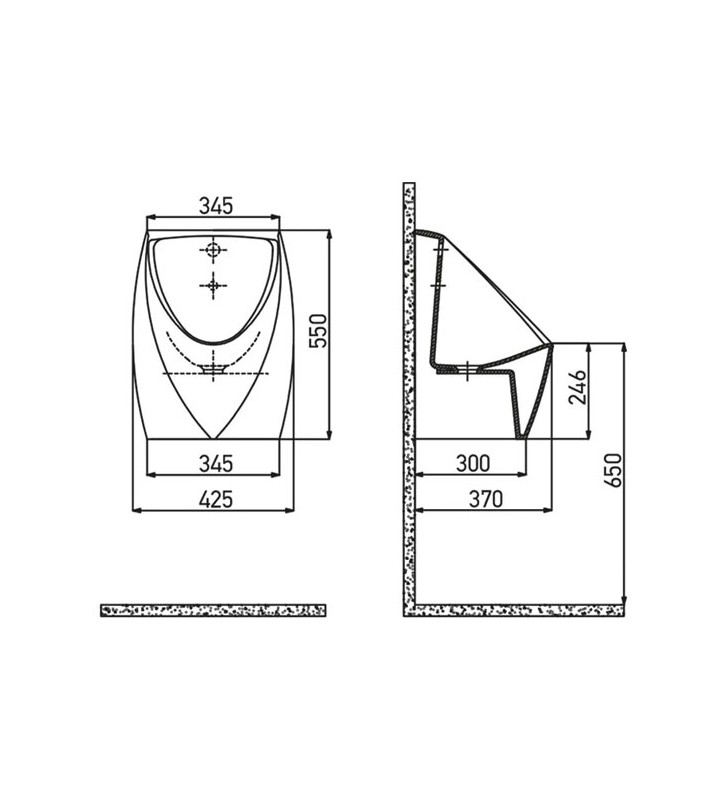 Εντοιχισμένο Ουρητήριο Creavit Λευκό Με Φωτοκύτταρο  (TP 645)