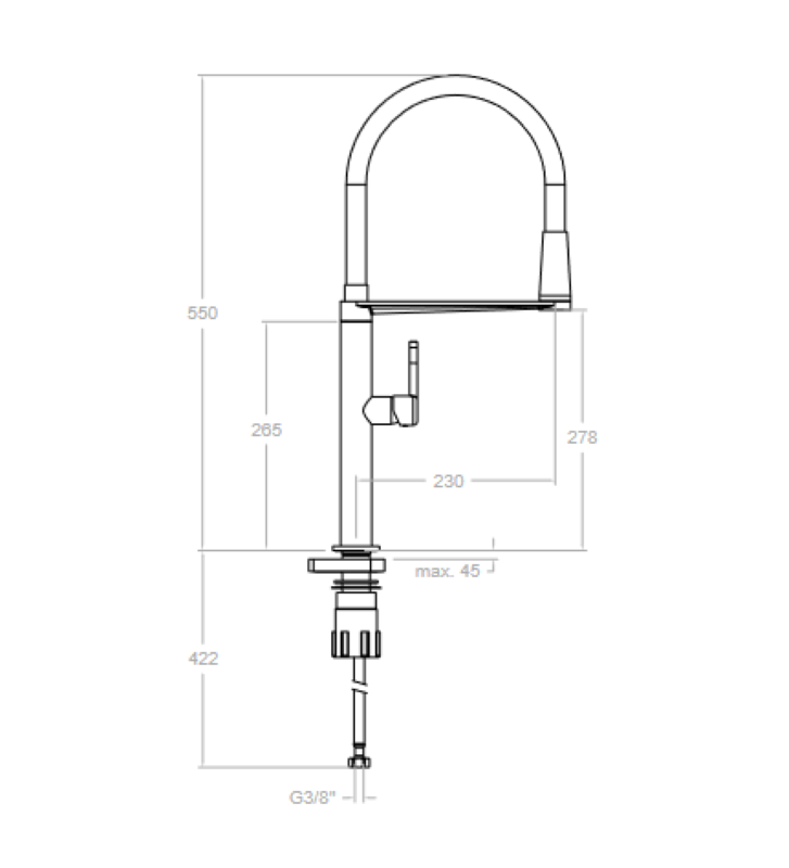 Ramon Soler Magnet Cooper Sink Faucet With Detachable Magnetic Socket 388801MACU