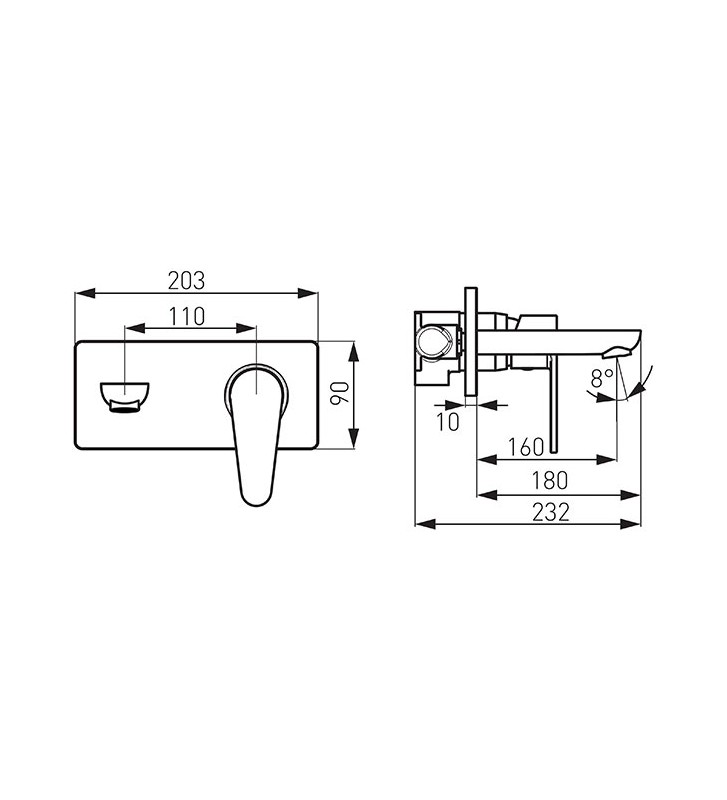 Εντοιχιζόμενη Μπαταρία Νιπτήρα Ferro Algeo Ασημί (BAG3PA18)