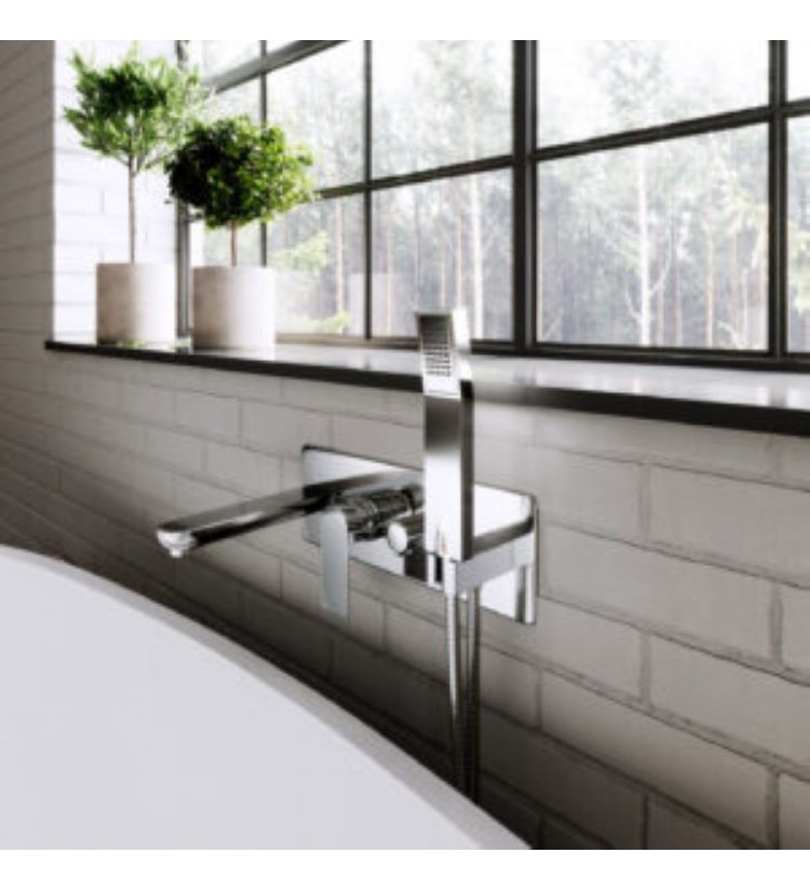 Built-in Mixer Set - Bathroom Faucet Ferro Algeo Square with Spiral & Telephone (BAQ11P)