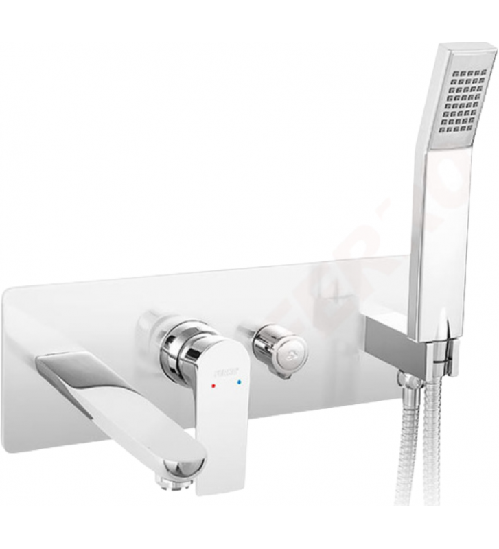 Built-in Mixer Set - Bathroom Faucet Ferro Algeo Square with Spiral & Telephone (BAQ11P)