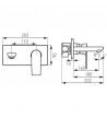 Built-in Washbasin Faucet Ferro Algeo Square Silver (BAQ3PA18)