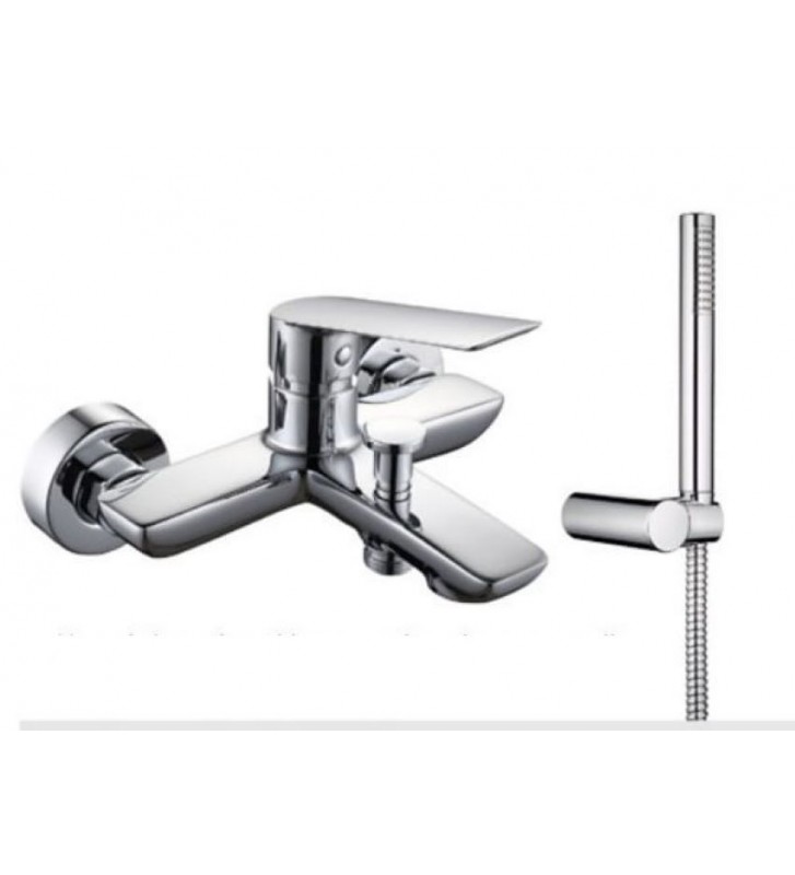 Μπαταρία Λουτρού  Demm Sleek με Τηλέφωνο Επιτοίχιο στήριγμα και Σπιράλ (9900)
