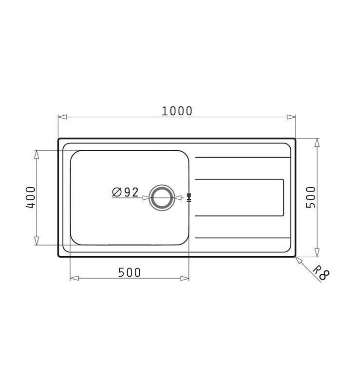 Pyramis Inox Alea 1B 1D (100X50) Polished Reversible Sink