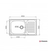 Pyramis Stainless Steel Sink Dorian Polished Reversible Insert (86X50) 1B 1D