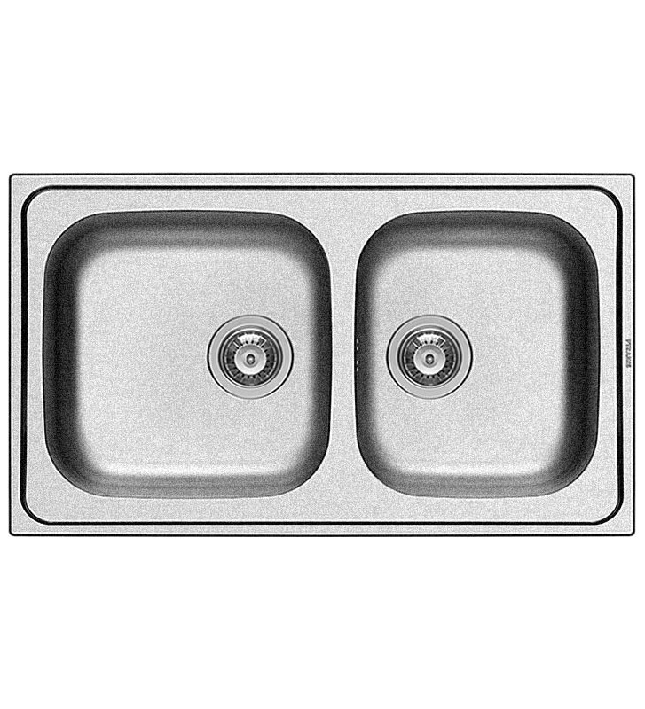 Νεροχύτης Pyramis Ανοξείδωτος Dorian Γυαλισμένος Ένθετος Αντιστρεφόμενος  (86X50) 2B