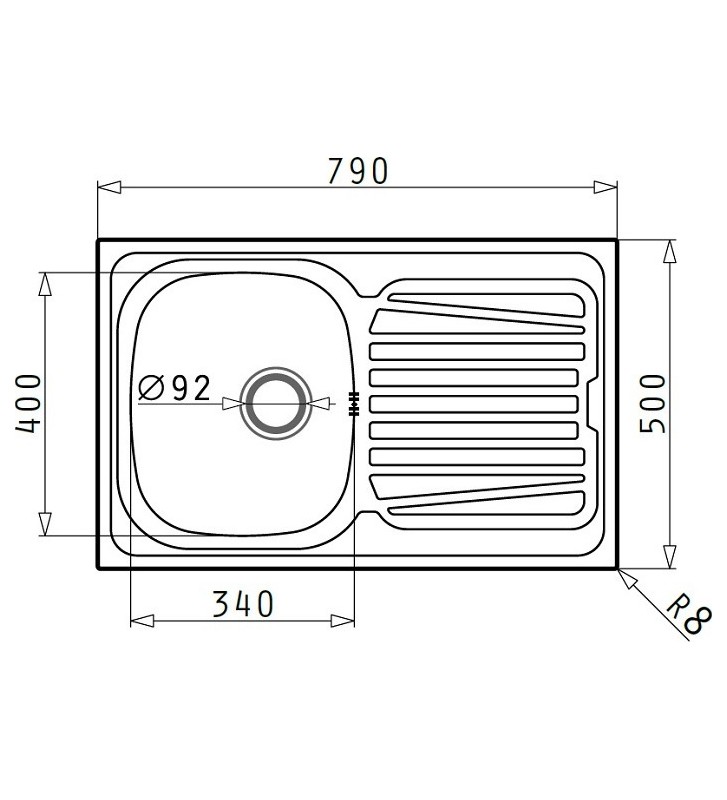 Νεροχύτης Pyramis Ανοξείδωτος Sparta Σατινέ Ένθετος Αντιστρεφόμενος  (79x50) 1B 1D