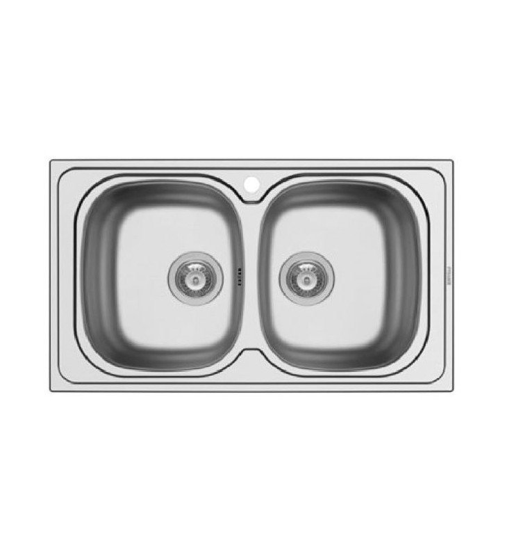 Νεροχύτης Pyramis Ανοξείδωτος Sparta Σατινέ Ένθετος Αντιστρεφόμενος  (86x50) 2B