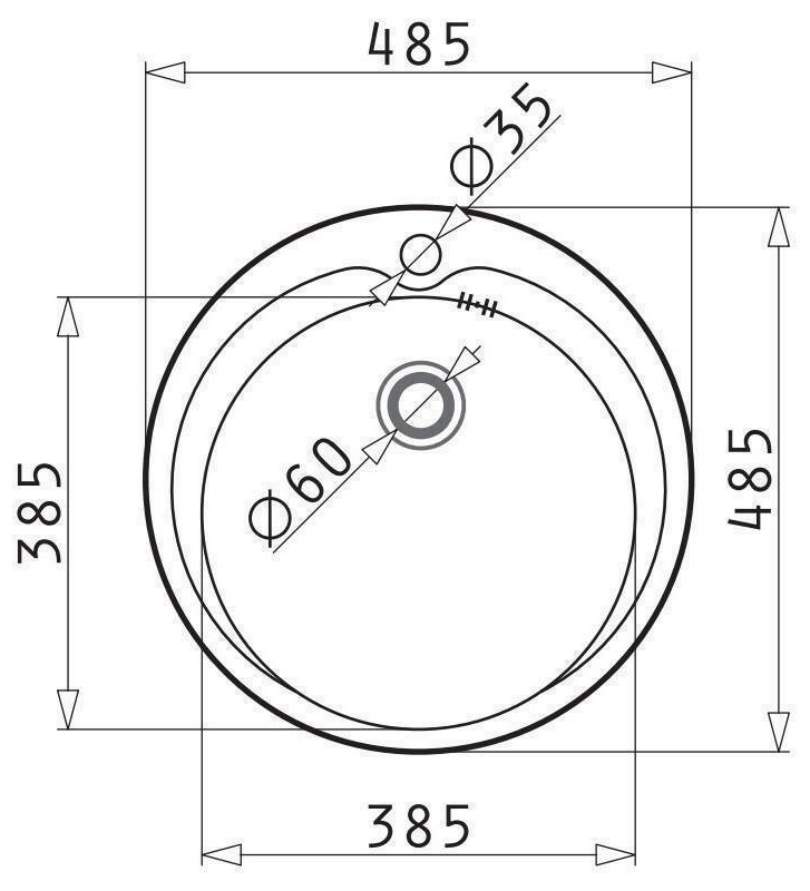 Pyramis Stainless Steel Sink Kiba Insert Polished (48.5x48.5cm)