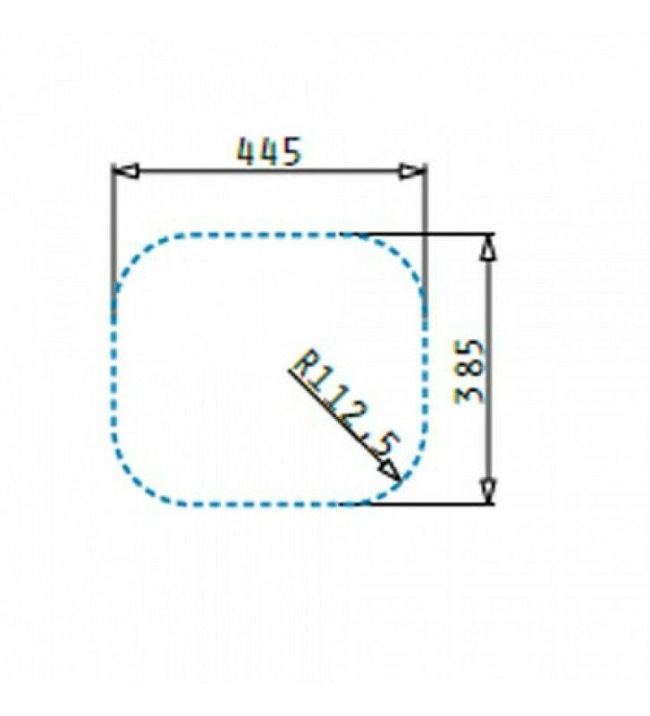 Pyramis Stainless Steel Sink Kiba Square Insert Polished (46.5x40.5cm)