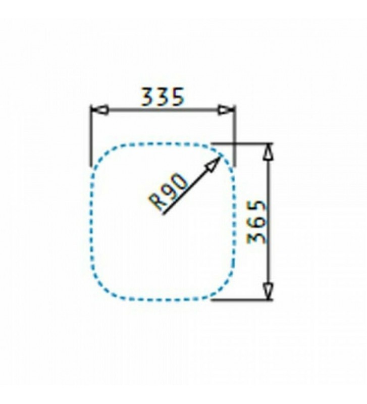 Pyramis Stainless Steel Sink IRIS 1B Polished (33.5 x 36.5 cm)