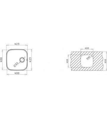 Pyramis Stainless Steel Substrate IRIS 1B Polished Sink (40 x 40)