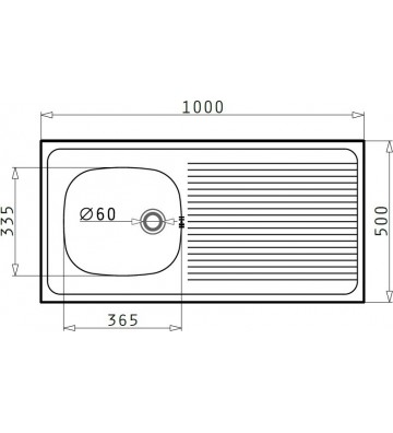 Pyramis Stainless Steel Sink International Satin Seated 1B 1D (100x50cm)
