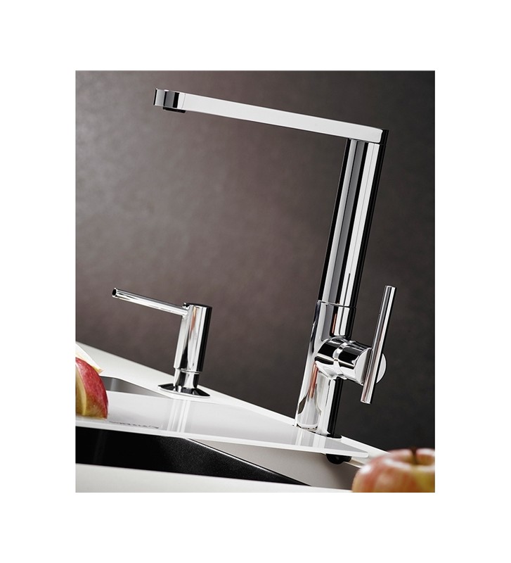 Sink Faucet Pyramis Grazia Elegant Tall Mixing Chrome With Ceramic Tray