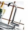 Pyramis Contralto Sink Faucet Foldable With Ceramic Disk Mixing Chrome Suitable for Opening Window