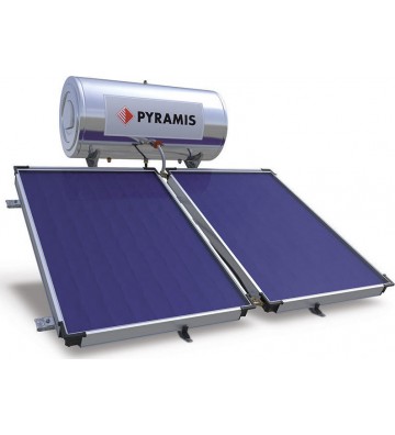 Pyramis Glass Solar Water Heater 200lt / 3m² with Two Collectors Selective Triple Energy