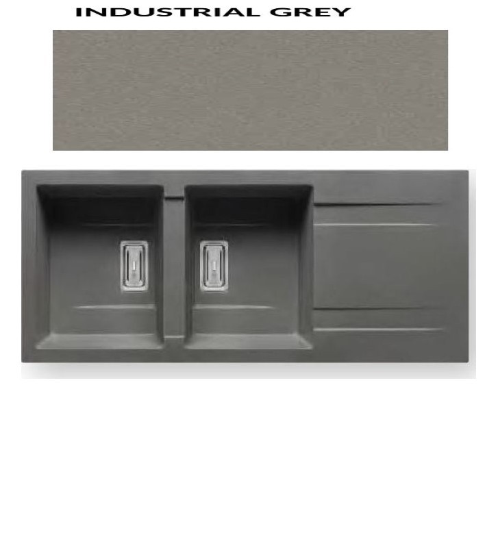 Sink Pyramis Pyragranite Kartesio 116x50 2B 1D