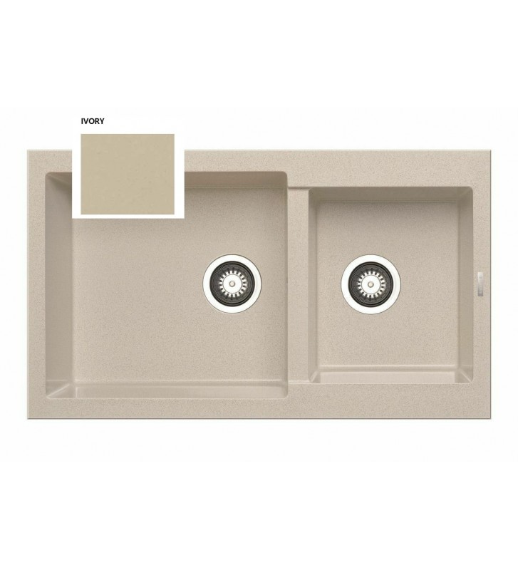 Sink Pyramis Pyragranite Alazia (86X50) 1 3 / 4B Reversible