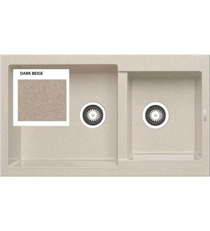 Sink Pyramis Pyragranite Alazia (86X50) 1 3 / 4B Reversible