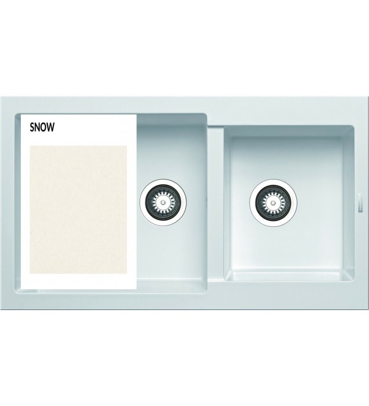 Sink Pyramis Pyragranite Alazia (86X50) 1 3 / 4B Reversible