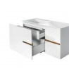 Bathroom Furniture Four 120 MDF Glossy Lacquer Base, Washbasin by Corian, Metal mirror