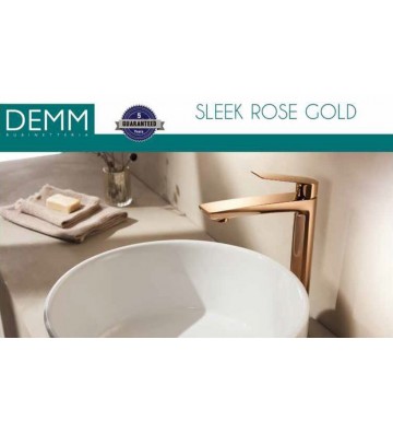 Sink Faucet High Demm Sleek Rose Gold with pop-up valve (9914RG)