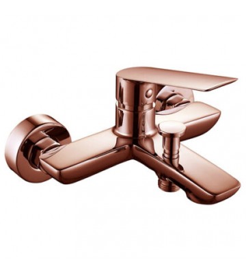 Demm Sleek Rose Gold Bathroom Faucet with telephone, wall mount & spiral (990RG)