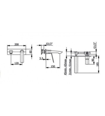 Washbasin Faucet Built-in Demm Sleek Rose Gold without pop-up valve (9918RG)