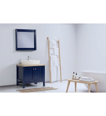 Bathroom Furniture Solid Pine "Orion-B" with base-cabinet 80cm, lid & Mirror