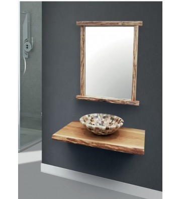Flinstone Bathroom Furniture 70-80cm Solid Oak Bench & Mirror