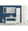 Bathroom Furniture Amaryllis White 110 Solid Pine Wood with Patina Style, Base, Mirror, Cabinet & Column