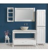 Bathroom Furniture Amaryllis White 110 Solid Pine Wood with Patina Style, Base, Mirror, Cabinet & Column