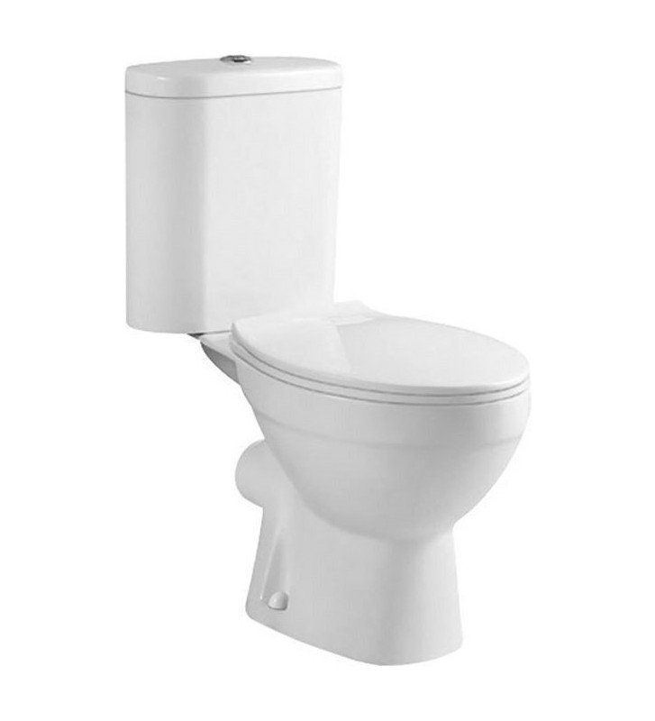 Basin Set Pyramis Nerita Floor P-Trap (Rear Fittings) with Soft Close Cover & Cistern
