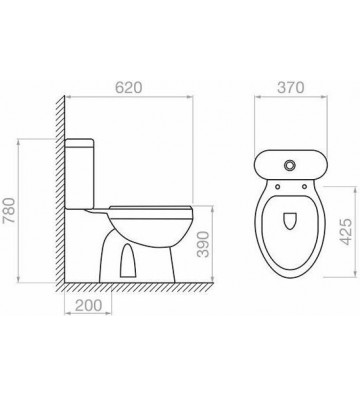 Λεκάνη Σετ Pyramis Nerita Δαπέδου S-Trap (Κατωστόμια) με Κάλυμμα Soft Close & Καζανάκι