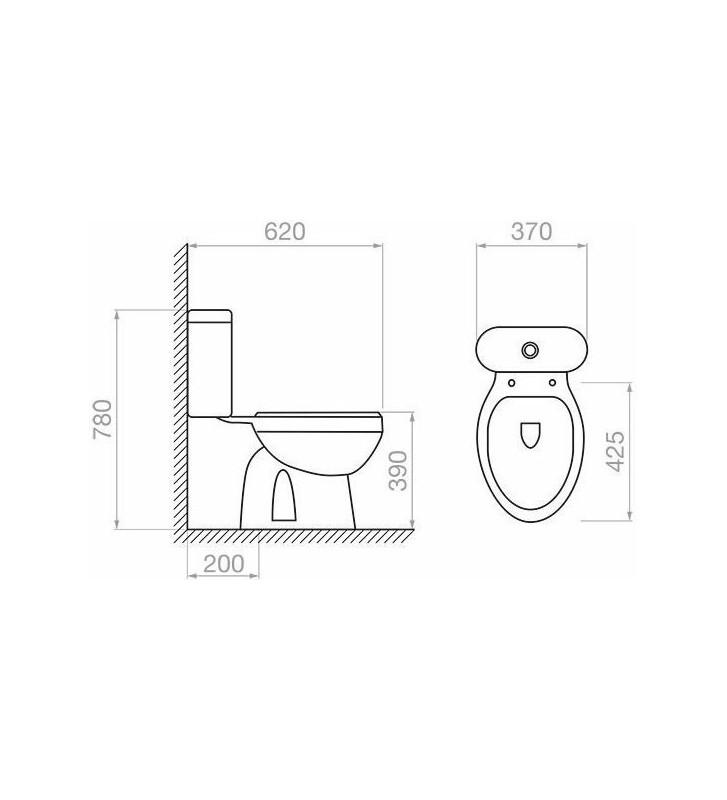 Λεκάνη Σετ Pyramis Nerita Δαπέδου S-Trap (Κατωστόμια) με Κάλυμμα Soft Close & Καζανάκι