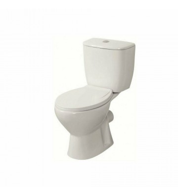 Λεκάνη Σετ Pyramis Karystos II Rimless Δαπέδου P-Trap (Πισωστόμια) με Κάλυμμα Soft Close & Καζανάκι