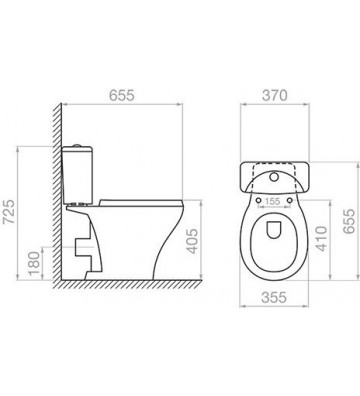 Basin Set Pyramis Karystos II Rimless Floor P-Trap (Rear Fittings) with Soft Close Cover & Cistern