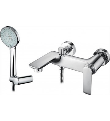Bathroom Faucet Pyramis Ermosa Mixed Wall Silver Silver, with telephone, spiral and shower holder