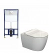 Set Prisma Ron Hanging basin Ron 325 Rim-Off & Built-in cisternVerso (11183) & Control board (111910) & Cover