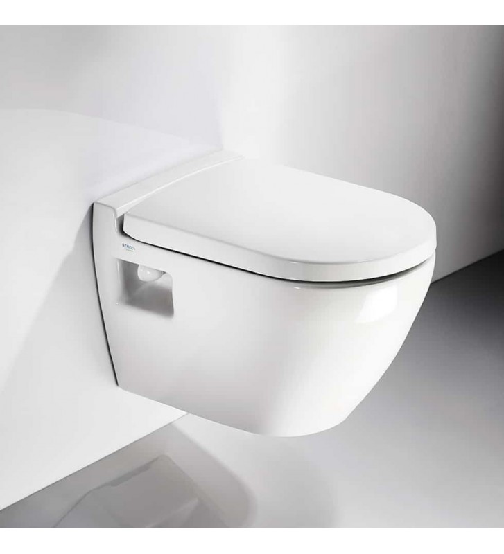 Hanging White Serel Smart Basin (48.5 cm) With Bidet System, With Bakelite Cover