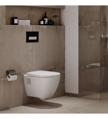 Λεκάνη Κρεμαστή Λευκή Serel Smart Rimless (52 cm) Με Κάλυμμα Βακελίτη