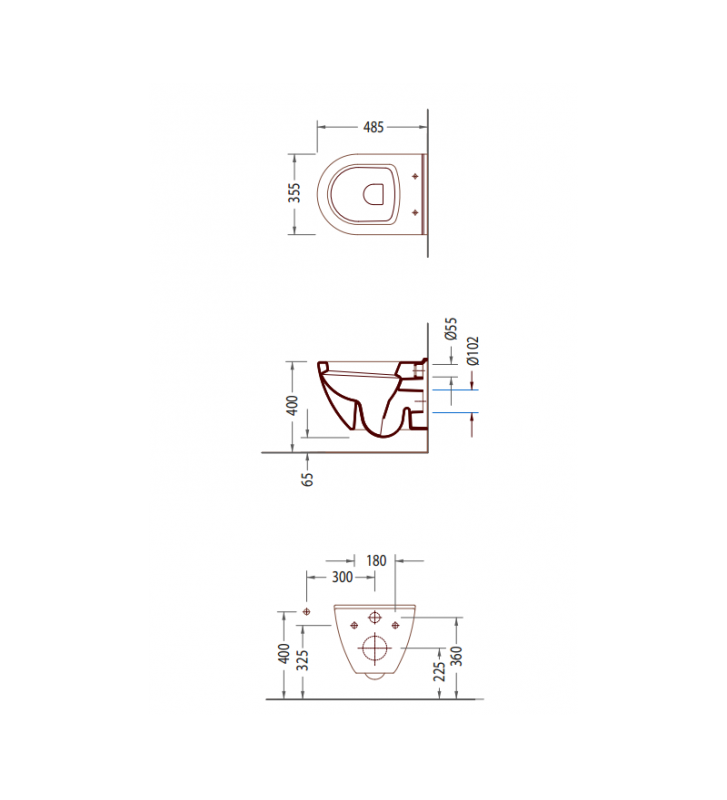 Hanging White Serel Smart Basin (48.5 cm) With Bakelite Cover