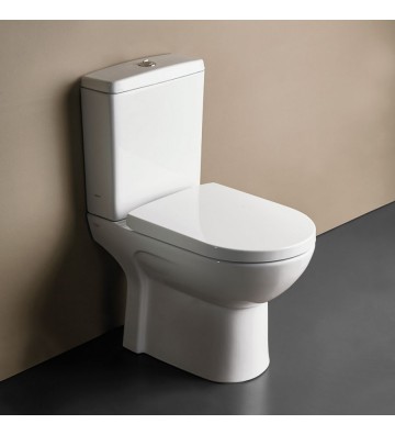 Serel Vela PC Set Basin With Bidet System with Cistern, Mechanism & Bakelite Cover (61cm) White Rear Mouth