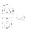 Hanging Basin Rimless Bianco Ceramica Remo 52 with Slim Soft Close Detachable Bakelite Cover (52cm)