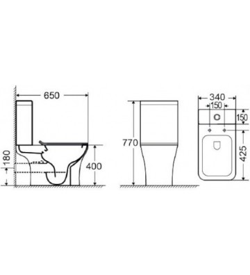 Basin Set Bianco Ceramica Delia Rimless with Cistern with Slim Cover Soft Close