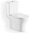Basin Set Bianco Ceramica AIDA Rimless with Cistern with Slim Cover Soft Close, Rear Fountains