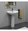 Porcelain Bathroom Washbasin Wall with Column Serel Friendly 55x39 cm White